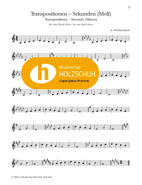 Transpositionen – Sekunden (Moll)